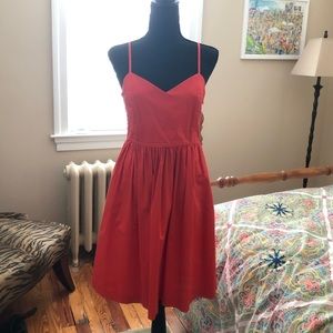 Adorable red-orange fit and flare dress, size 6
